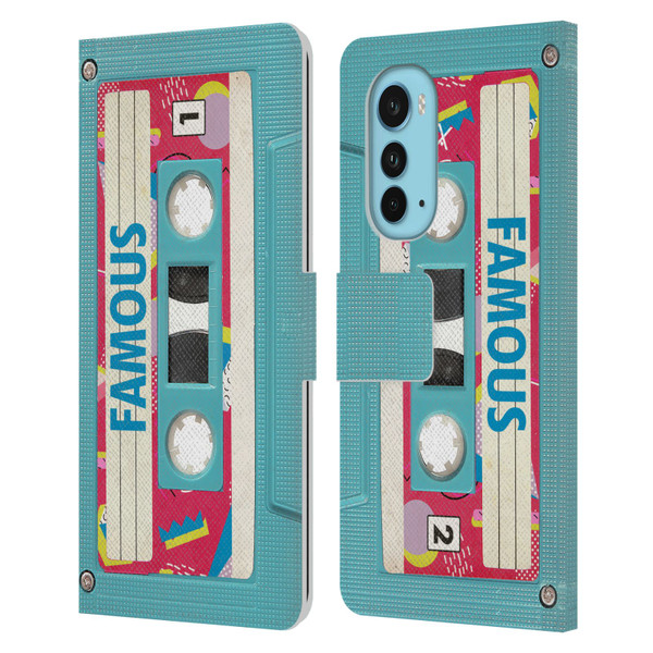 BROS Vintage Cassette Tapes When Will I Be Famous Leather Book Wallet Case Cover For Motorola Edge (2022)