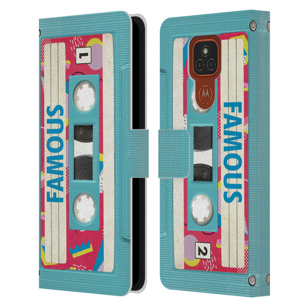 BROS Vintage Cassette Tapes When Will I Be Famous Leather Book Wallet Case Cover For Motorola Moto E7 Plus