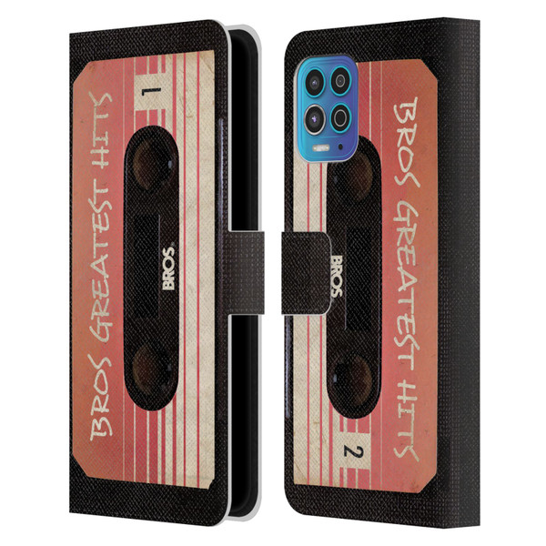 BROS Vintage Cassette Tapes Greatest Hits Leather Book Wallet Case Cover For Motorola Moto G100