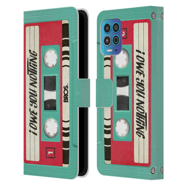 BROS Vintage Cassette Tapes I Owe You Nothing Leather Book Wallet Case Cover For Motorola Moto G100