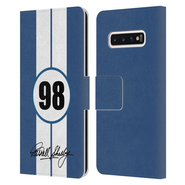 Shelby Car Graphics 1965 427 S/C Blue Leather Book Wallet Case Cover For Samsung Galaxy S10