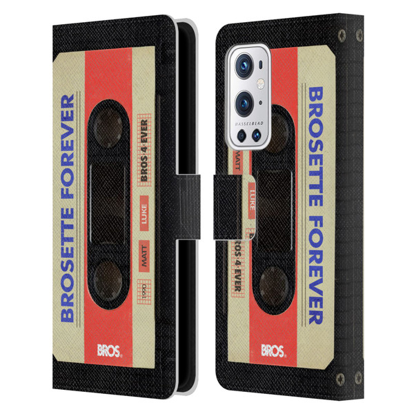 BROS Vintage Cassette Tapes Brosette Forever Leather Book Wallet Case Cover For OnePlus 9 Pro