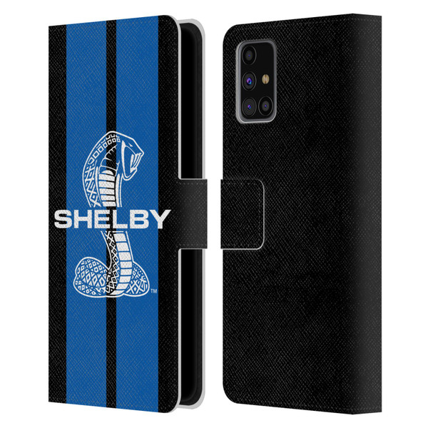 Shelby Car Graphics Blue Leather Book Wallet Case Cover For Samsung Galaxy M31s (2020)