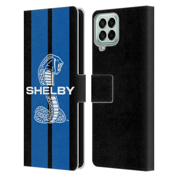 Shelby Car Graphics Blue Leather Book Wallet Case Cover For Samsung Galaxy M33 (2022)
