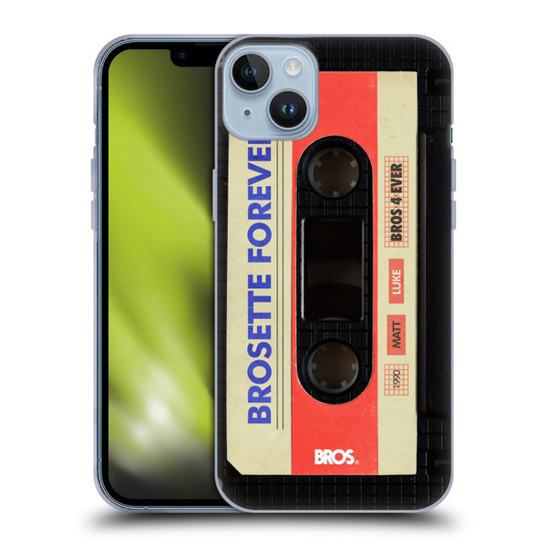 BROS Vintage Cassette Tapes Brosette Forever Soft Gel Case for Apple iPhone 14 Plus