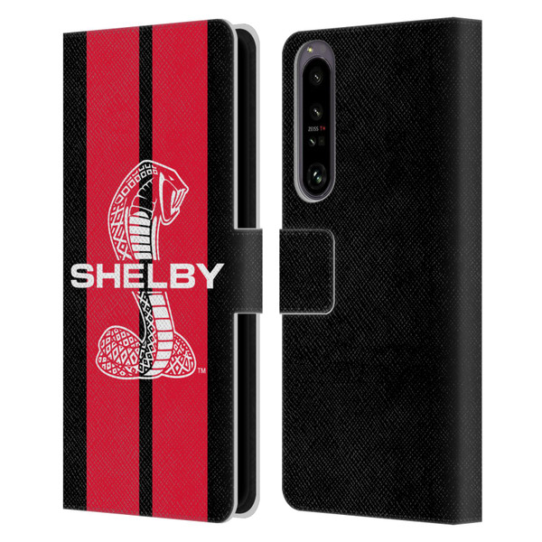 Shelby Car Graphics Red Leather Book Wallet Case Cover For Sony Xperia 1 IV