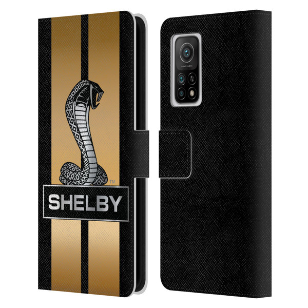 Shelby Car Graphics Gold Leather Book Wallet Case Cover For Xiaomi Mi 10T 5G