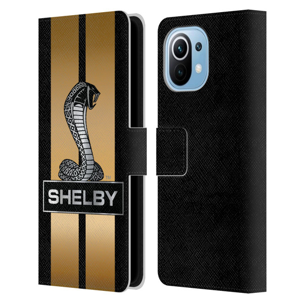 Shelby Car Graphics Gold Leather Book Wallet Case Cover For Xiaomi Mi 11