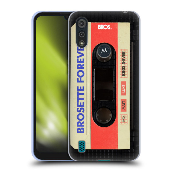 BROS Vintage Cassette Tapes Brosette Forever Soft Gel Case for Motorola Moto E6s (2020)