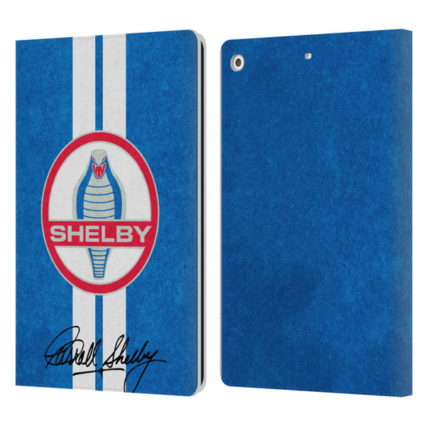 Shelby Logos Distressed Blue Leather Book Wallet Case Cover For Apple iPad 10.2 2019/2020/2021