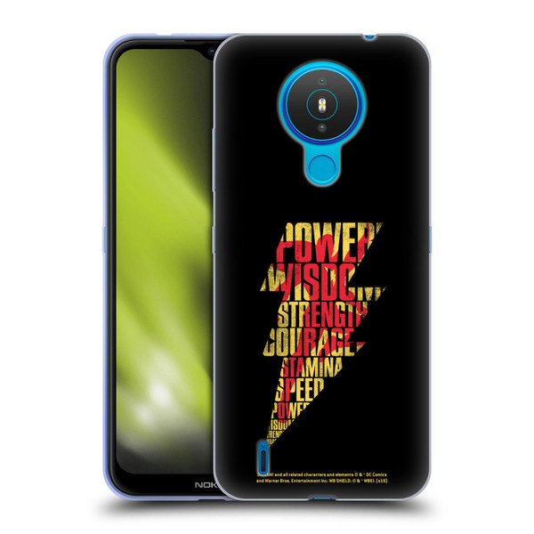 Shazam! 2019 Movie Logos Distressed Look Lightning Soft Gel Case for Nokia 1.4