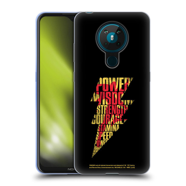 Shazam! 2019 Movie Logos Distressed Look Lightning Soft Gel Case for Nokia 5.3