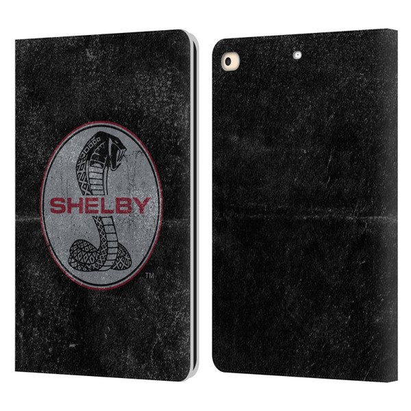 Shelby Logos Distressed Black Leather Book Wallet Case Cover For Apple iPad 9.7 2017 / iPad 9.7 2018