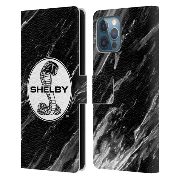 Shelby Logos Marble Leather Book Wallet Case Cover For Apple iPhone 12 Pro Max
