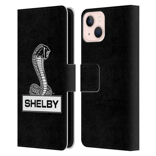 Shelby Logos Plain Leather Book Wallet Case Cover For Apple iPhone 13