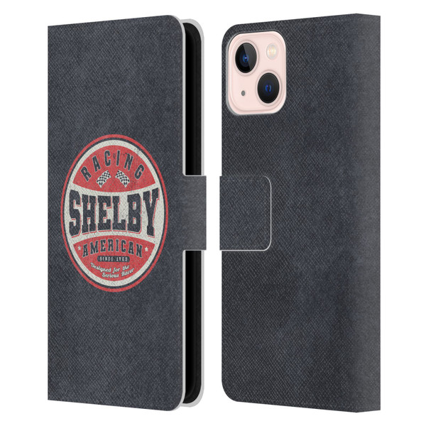 Shelby Logos Vintage Badge Leather Book Wallet Case Cover For Apple iPhone 13