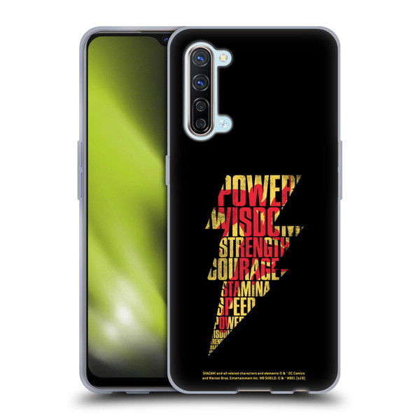 Shazam! 2019 Movie Logos Distressed Look Lightning Soft Gel Case for OPPO Find X2 Lite 5G