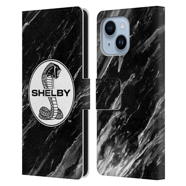 Shelby Logos Marble Leather Book Wallet Case Cover For Apple iPhone 14 Plus