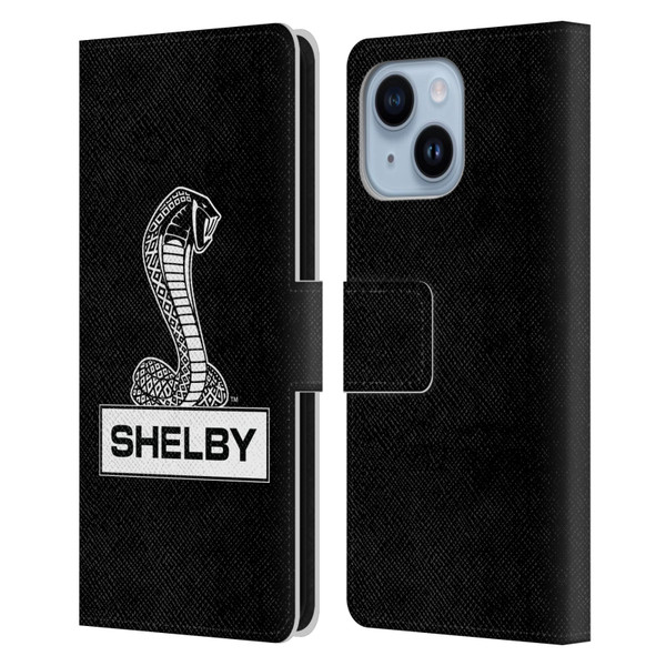 Shelby Logos Plain Leather Book Wallet Case Cover For Apple iPhone 14 Plus