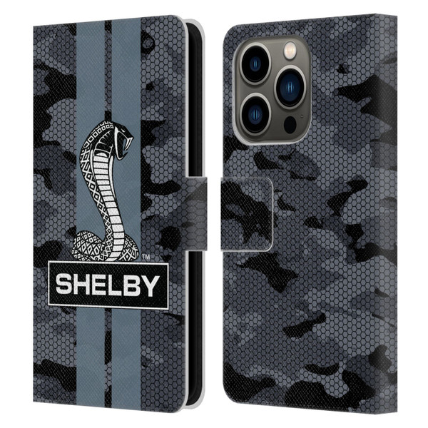 Shelby Logos Camouflage Leather Book Wallet Case Cover For Apple iPhone 14 Pro