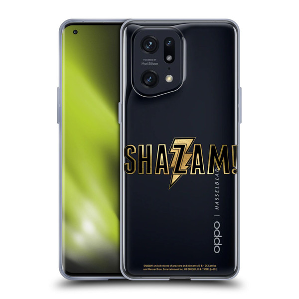 Shazam! 2019 Movie Logos Gold Soft Gel Case for OPPO Find X5 Pro
