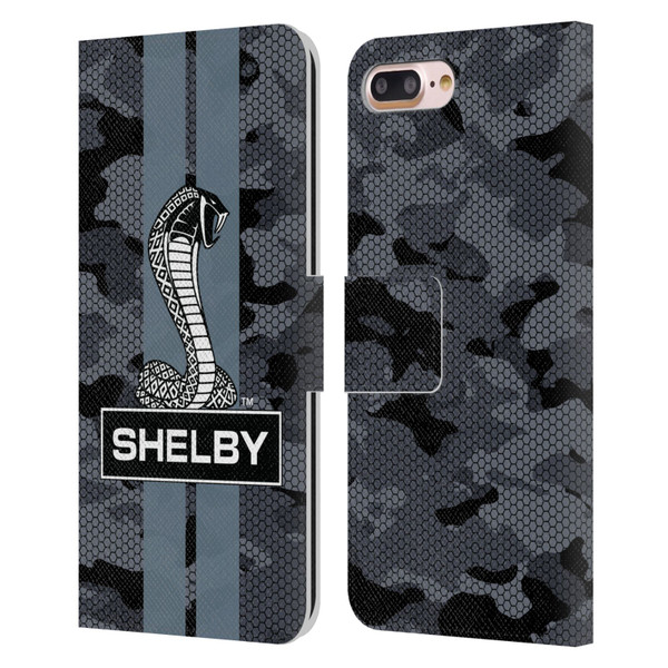 Shelby Logos Camouflage Leather Book Wallet Case Cover For Apple iPhone 7 Plus / iPhone 8 Plus