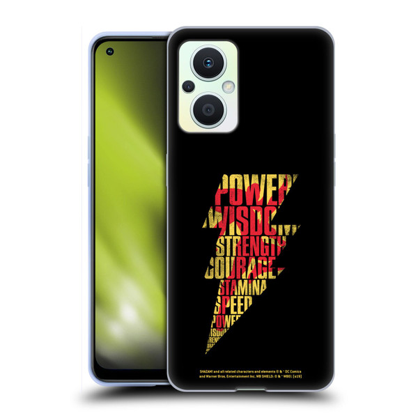 Shazam! 2019 Movie Logos Distressed Look Lightning Soft Gel Case for OPPO Reno8 Lite