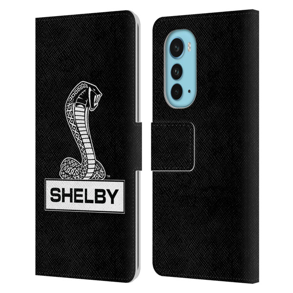 Shelby Logos Plain Leather Book Wallet Case Cover For Motorola Edge (2022)