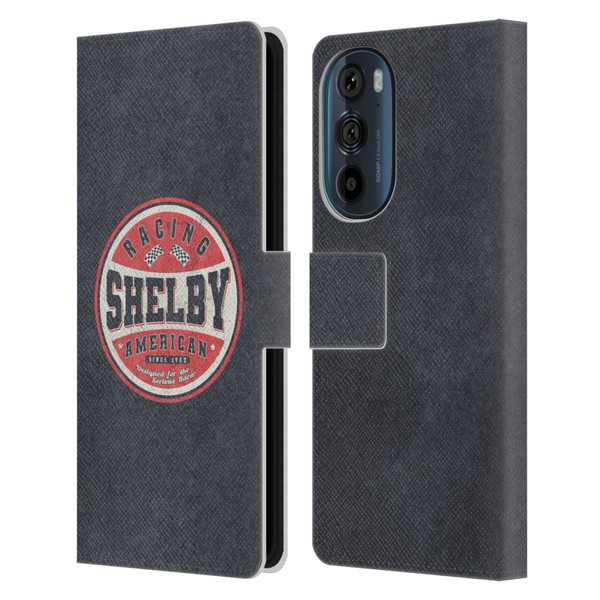 Shelby Logos Vintage Badge Leather Book Wallet Case Cover For Motorola Edge 30