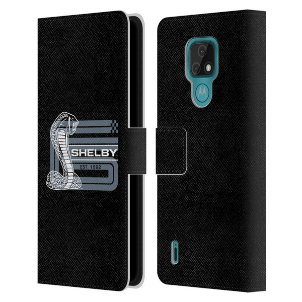 Shelby Logos CS Super Snake Leather Book Wallet Case Cover For Motorola Moto E7