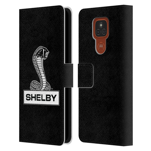 Shelby Logos Plain Leather Book Wallet Case Cover For Motorola Moto E7 Plus