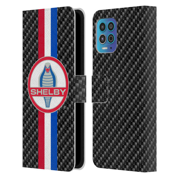 Shelby Logos Carbon Fiber Leather Book Wallet Case Cover For Motorola Moto G100