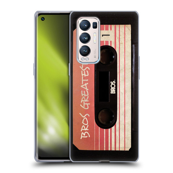 BROS Vintage Cassette Tapes Greatest Hits Soft Gel Case for OPPO Find X3 Neo / Reno5 Pro+ 5G