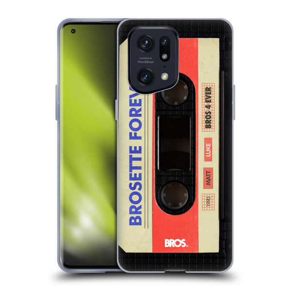 BROS Vintage Cassette Tapes Brosette Forever Soft Gel Case for OPPO Find X5 Pro