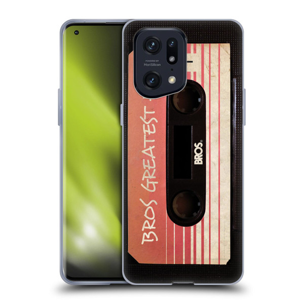 BROS Vintage Cassette Tapes Greatest Hits Soft Gel Case for OPPO Find X5 Pro