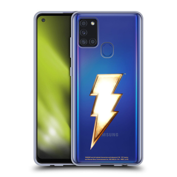 Shazam! 2019 Movie Logos Lightning Soft Gel Case for Samsung Galaxy A21s (2020)
