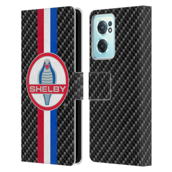 Shelby Logos Carbon Fiber Leather Book Wallet Case Cover For OnePlus Nord CE 2 5G