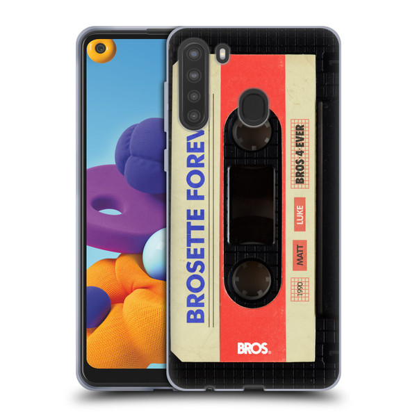 BROS Vintage Cassette Tapes Brosette Forever Soft Gel Case for Samsung Galaxy A21 (2020)