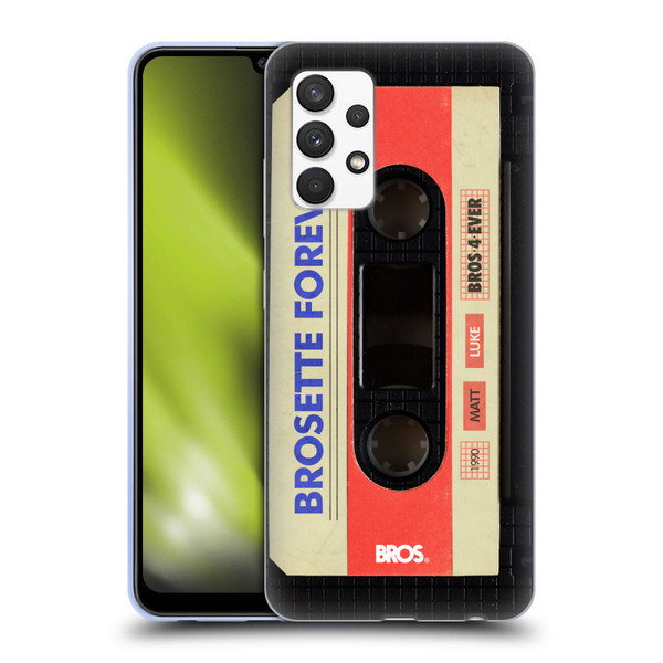 BROS Vintage Cassette Tapes Brosette Forever Soft Gel Case for Samsung Galaxy A32 (2021)