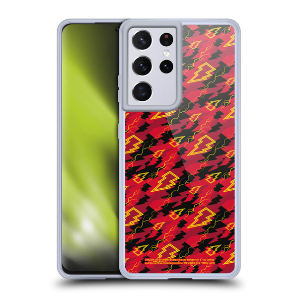 Shazam! 2019 Movie Logos Pattern Soft Gel Case for Samsung Galaxy S21 Ultra 5G