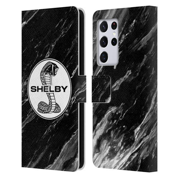 Shelby Logos Marble Leather Book Wallet Case Cover For Samsung Galaxy S21 Ultra 5G