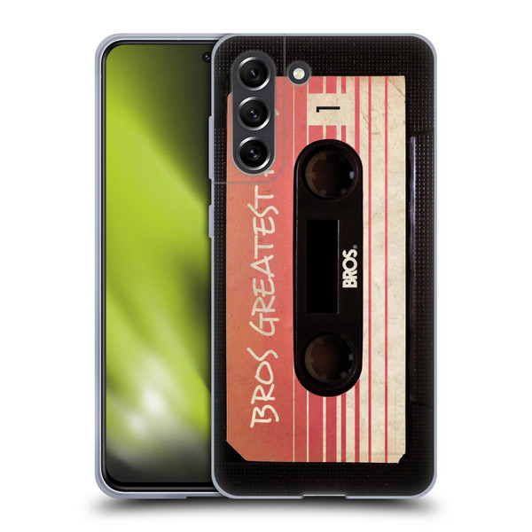 BROS Vintage Cassette Tapes Greatest Hits Soft Gel Case for Samsung Galaxy S21 FE 5G