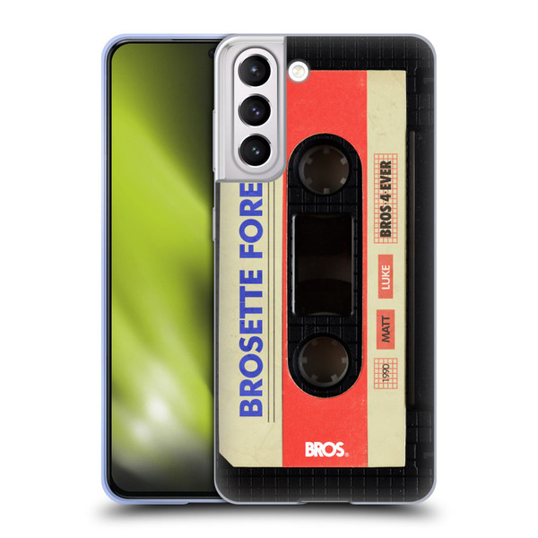 BROS Vintage Cassette Tapes Brosette Forever Soft Gel Case for Samsung Galaxy S21 5G