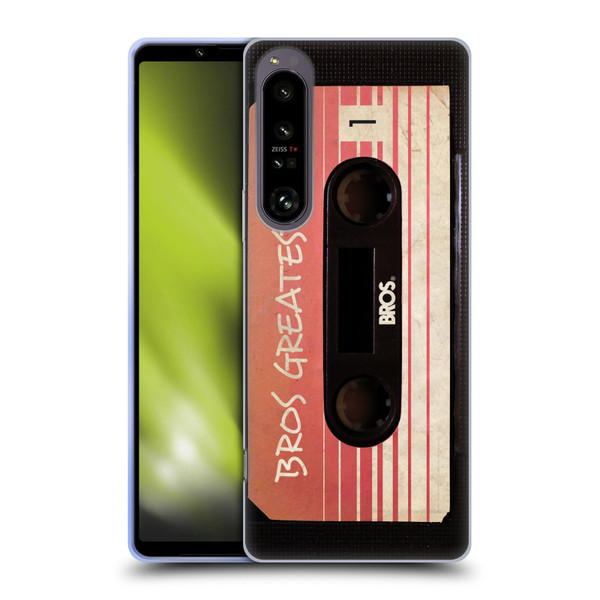 BROS Vintage Cassette Tapes Greatest Hits Soft Gel Case for Sony Xperia 1 IV