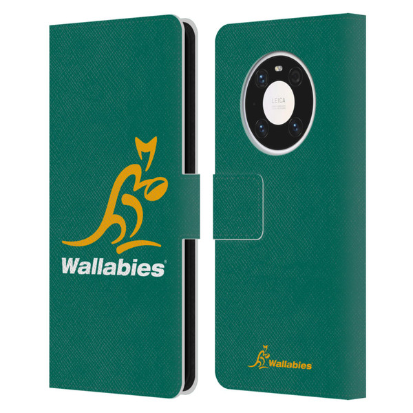 Australia National Rugby Union Team Crest Plain Green Leather Book Wallet Case Cover For Huawei Mate 40 Pro 5G