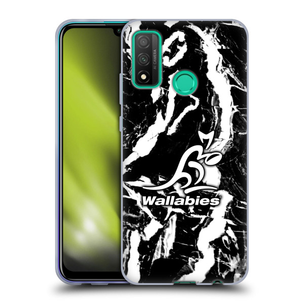 Australia National Rugby Union Team Crest Black Marble Soft Gel Case for Huawei P Smart (2020)