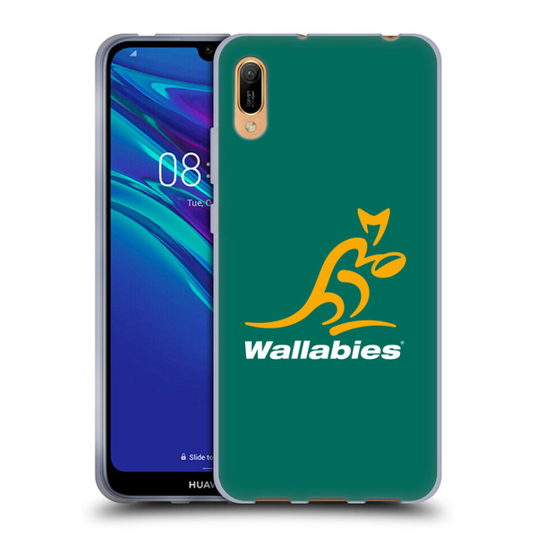 Australia National Rugby Union Team Crest Plain Green Soft Gel Case for Huawei Y6 Pro (2019)