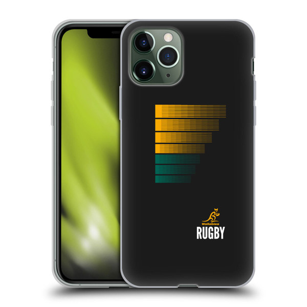Australia National Rugby Union Team Crest Rugby Green Yellow Soft Gel Case for Apple iPhone 11 Pro
