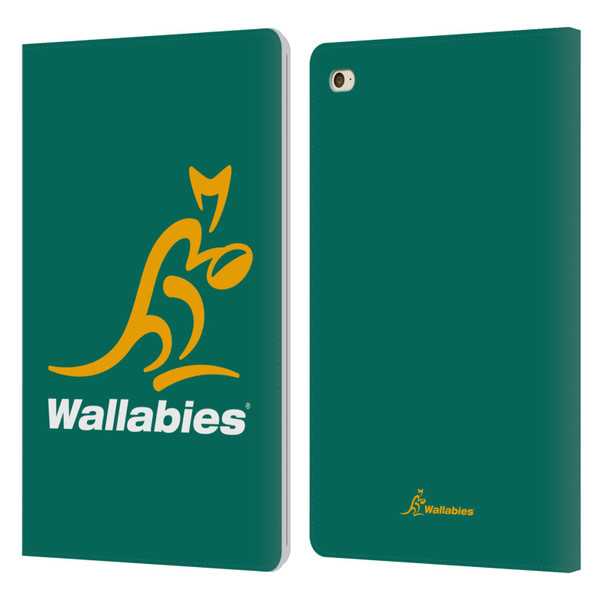 Australia National Rugby Union Team Crest Plain Green Leather Book Wallet Case Cover For Apple iPad mini 4