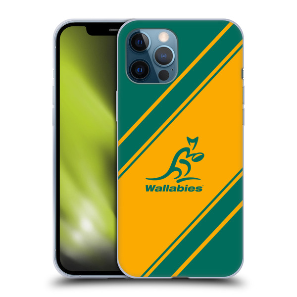 Australia National Rugby Union Team Crest Stripes Soft Gel Case for Apple iPhone 12 Pro Max